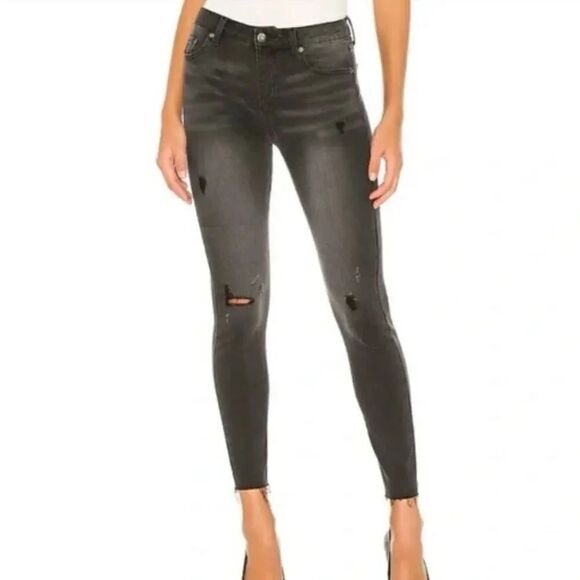 pistola Denim - Pistola Audrey mid rise distressed grey skinny jean 24